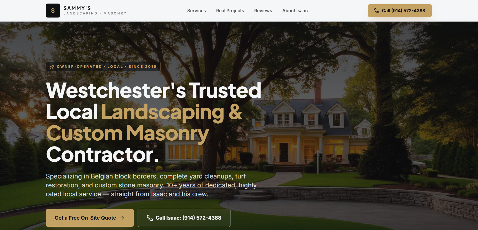 US Landscaping Contractor website screenshot